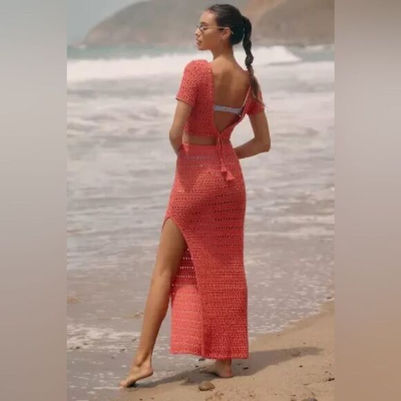 L*Space Anthropologie Sweetest Thing Crochet Maxi Skirt NWT - Picture 5 of 13